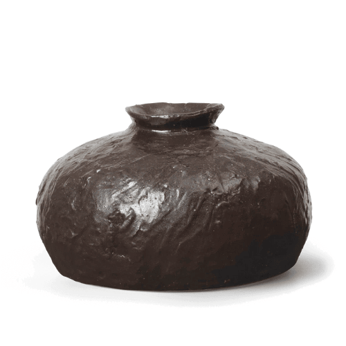 Terrava Sculpted Ceramic Vase Rustic Textured Form Accent Piece for Sophisticated Interior Styling