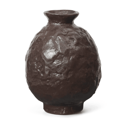Terrava Sculpted Ceramic Vase Rustic Textured Form Accent Piece for Sophisticated Interior Styling