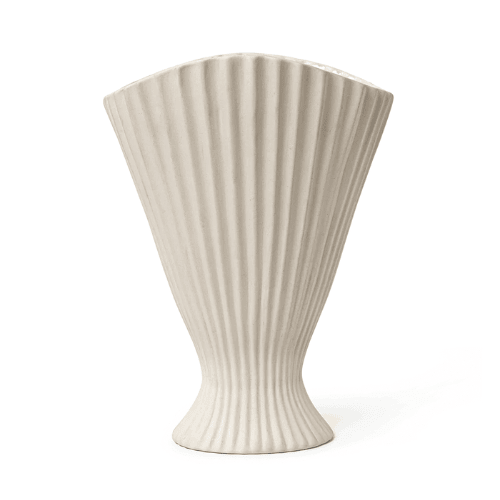 Elaris Pleated Ceramic Vase Sculptural Fluted Centerpiece Accent for Elegant Contemporary Interiors