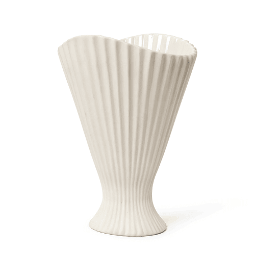 Elaris Pleated Ceramic Vase Sculptural Fluted Centerpiece Accent for Elegant Contemporary Interiors