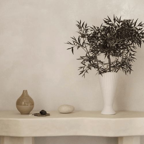 Elaris Pleated Ceramic Vase Sculptural Fluted Centerpiece Accent for Elegant Contemporary Interiors