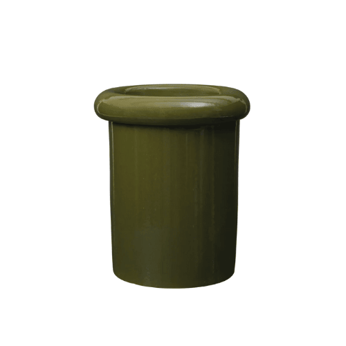 Virello Modern Cylindrical Planter Sculptural Rim Accent Versatile Vessel for Indoor Outdoor Display