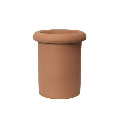 Virello Modern Cylindrical Planter Sculptural Rim Accent Versatile Vessel for Indoor Outdoor Display
