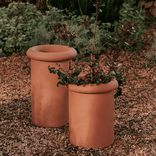 Virello Modern Cylindrical Planter Sculptural Rim Accent Versatile Vessel for Indoor Outdoor Display