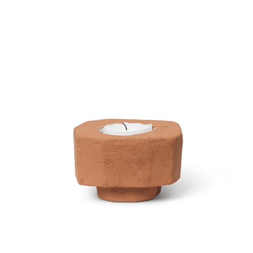 Taremi Handcarved Terracotta Candle Holder Dual-Use Sculptural Accent for Warm Inviting Ambience
