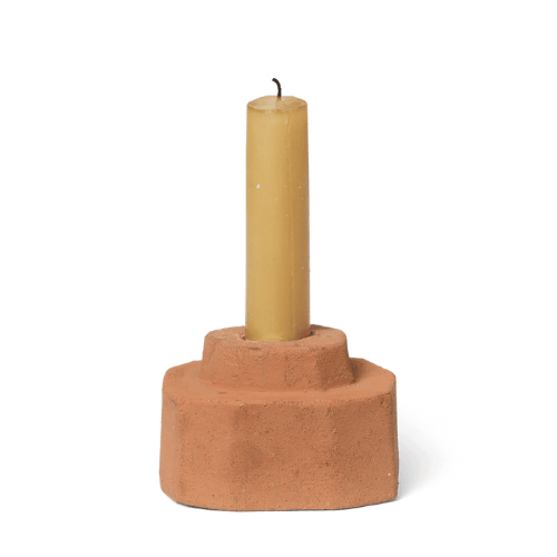 Taremi Handcarved Terracotta Candle Holder Dual-Use Sculptural Accent for Warm Inviting Ambience