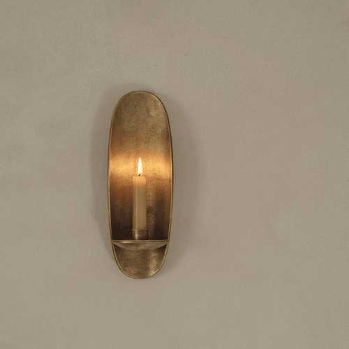 Sorevia Wall-Mounted Candle Holder Recycled Cast Aluminium Sculptural Accent for Warm Ambient Glow