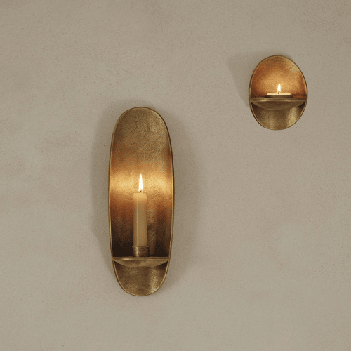 Sorevia Wall-Mounted Candle Holder Recycled Cast Aluminium Sculptural Accent for Warm Ambient Glow