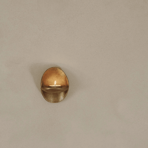 Sorevia Wall-Mounted Candle Holder Recycled Cast Aluminium Sculptural Accent for Warm Ambient Glow