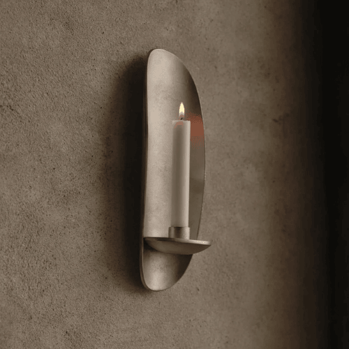 Sorevia Wall-Mounted Candle Holder Recycled Cast Aluminium Sculptural Accent for Warm Ambient Glow