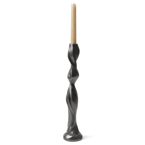 Aurevane Twisted Sculptural Candle Holder Recycled Cast Aluminium Accent for Artistic Ambient Displays