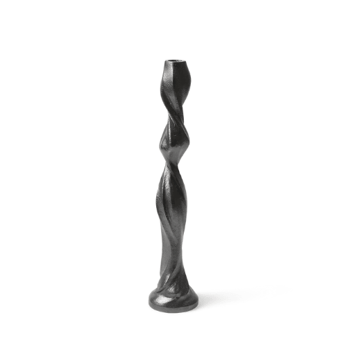 Aurevane Twisted Sculptural Candle Holder Recycled Cast Aluminium Accent for Artistic Ambient Displays