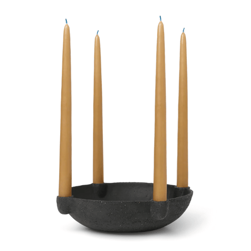 Solvara Bowl Candle Holder Multifunctional Unglazed Ceramic Centerpiece for Seasonal and Ambient Displays