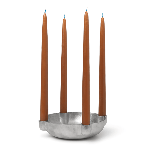 Solvara Bowl Candle Holder Multifunctional Unglazed Ceramic Centerpiece for Seasonal and Ambient Displays