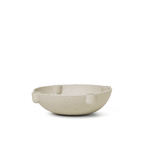 Solvara Bowl Candle Holder Multifunctional Unglazed Ceramic Centerpiece for Seasonal and Ambient Displays