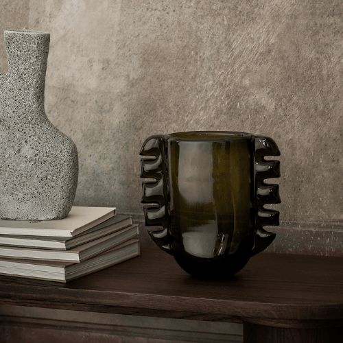 Aurevia Winged Glass Vase Handcrafted Sculptural Accent with Artistic Organic Silhouette