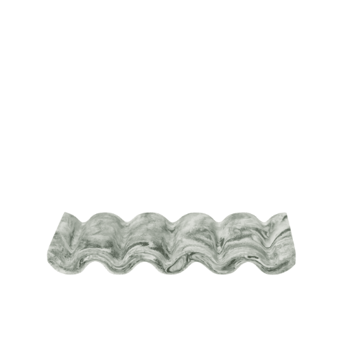 Aqualis Marbled Resin Soap Dish Sculptural Wave Tray for Modern Bathroom Vanity Decor