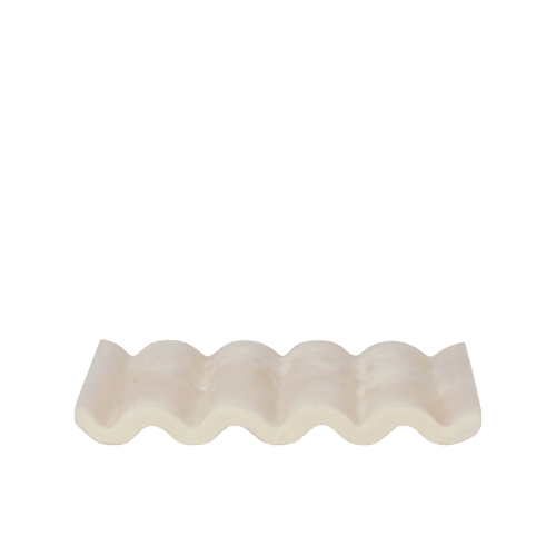 Aqualis Marbled Resin Soap Dish Sculptural Wave Tray for Modern Bathroom Vanity Decor