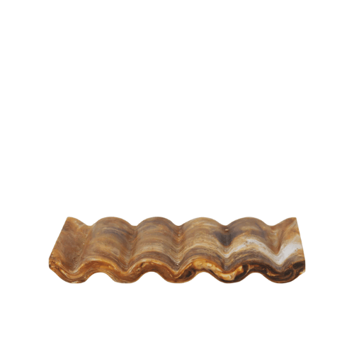 Aqualis Marbled Resin Soap Dish Sculptural Wave Tray for Modern Bathroom Vanity Decor