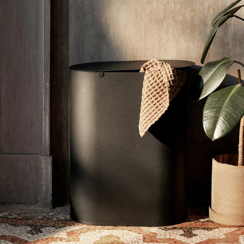 Luno Minimalist Steel Utility Bin with Sculptural Form for Modern Functional Living